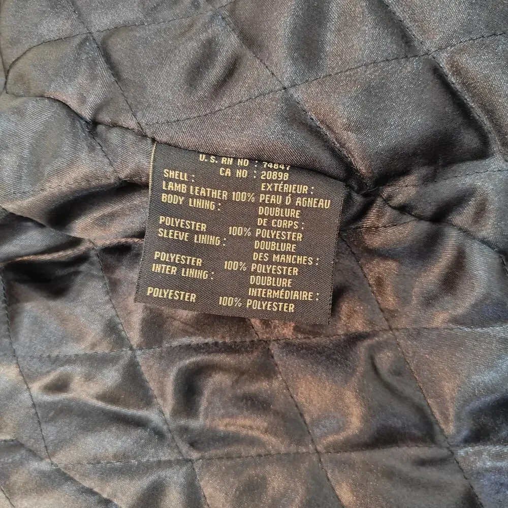 Marc New York Andrew Marc Black Leather Jacket M Zip Front Coat